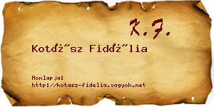 Kotász Fidélia névjegykártya
